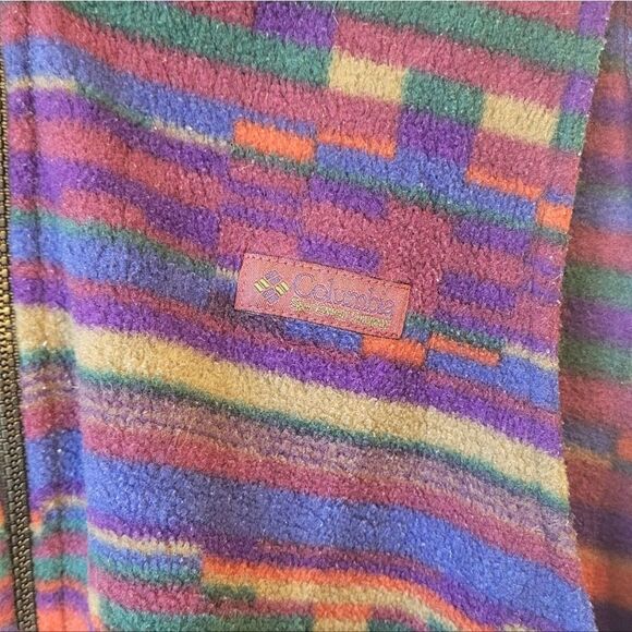 Vintage Columbia Men's 90s Purple Geo Fleece Full Zip Vest Size M - Picture 4 of 7